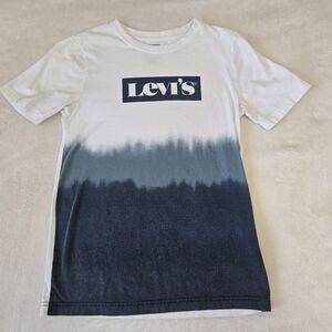 Levi's White and Blue Short Sleeve Tee Size L